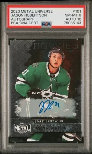 JASON ROBERTSON 2020 Metal Universe Auto RC #101 PSA 8 w/10 Auto