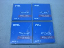 Lot of 4 Dell LTO 200gb/400gb Ultrium 2 data cartridges, Native and compressed