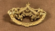 Small Drawer Pull Handle Ornate Victorian Style Cast Brass Part Hardware 1 3/4"
