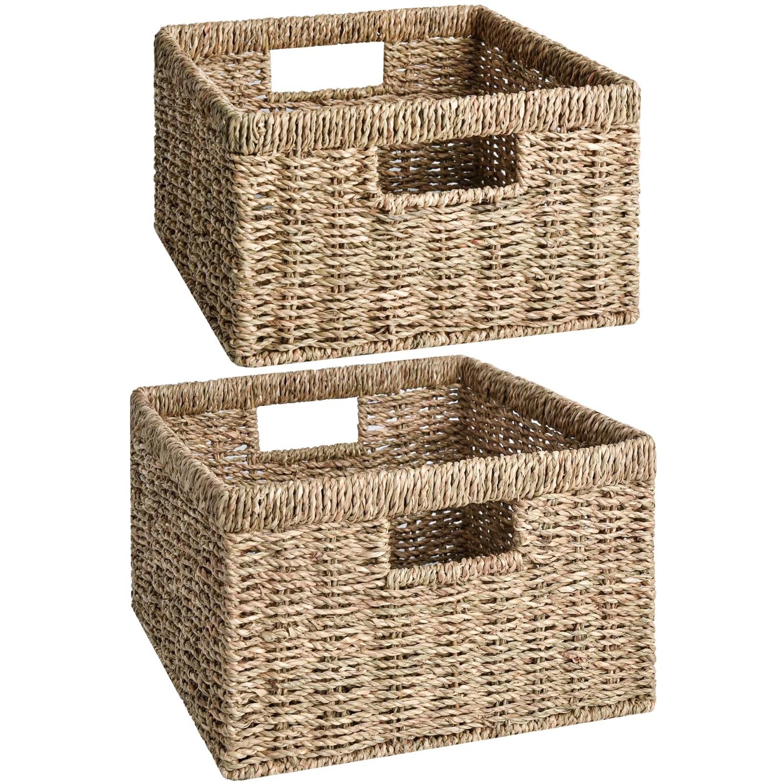 Wicker Storage Baskets Handwoven Seagrass Baskets For Organizing Decorative Wick