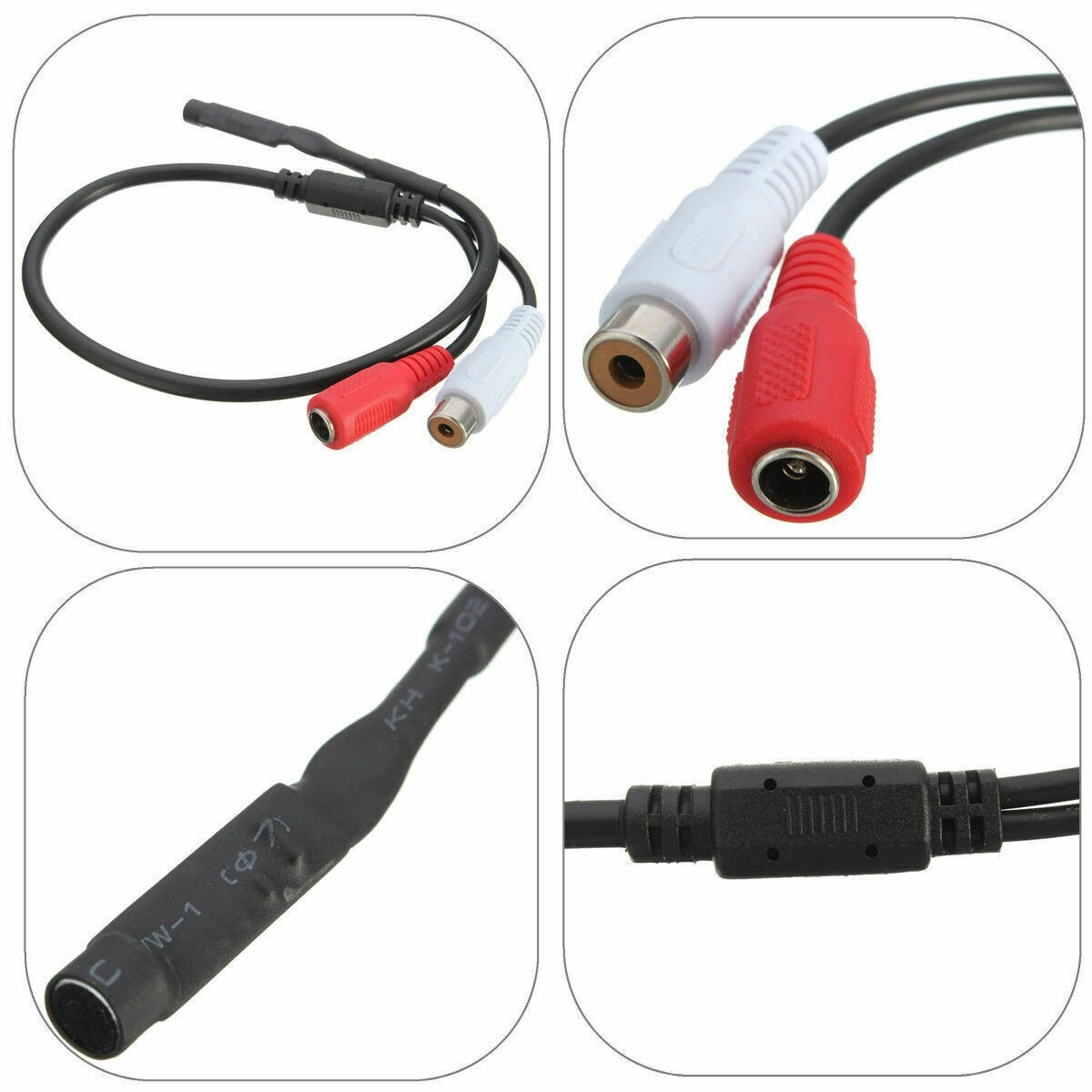 2 Câbles Micro Haute Sensibilité Pour Caméra De Sécurité CCTV - Pour Système DVR Avec Audio