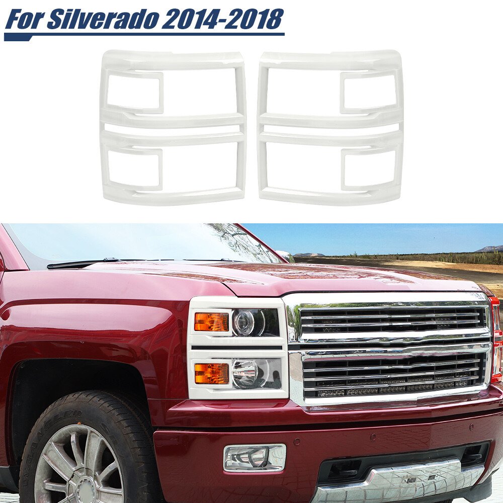 ✅Headlight Trim Cover Kit For Chevy Silverado 1500 2014-15 Extended/Crew Cab/LTZ