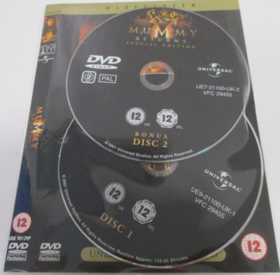 The Mummy Returns DVD (2001) Rachel Weisz, Sommers (DIR) cert 12 2 ...