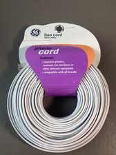 100 Ft GE White Phone Line Cord New 
