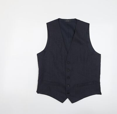 Marks and Spencer Herren Weste Blau Polyestermischung Größe 40 Reg