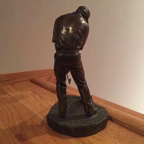 Male Golfer Bronze Patina Sport Sculpture Figurine Signed & Dated © '98 - MINT - Picture 8 of 19