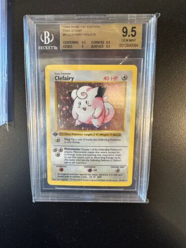 Pokemon 1999 Base Set BGS 9.5 1st Edition Shadowless Clefairy - Picture 1 of 1