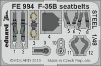 MW22 Eduard FE994 F-35B Seatbelts Steel 1/48 Zoom Set For Kitty Hawk