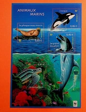 FRANCE Sc 2865 NH SOUVENIR SHEET OF 2002 - SEA ANIMALS