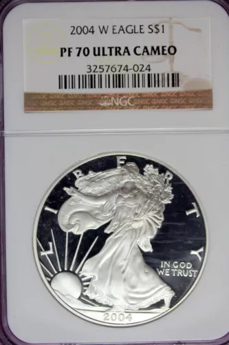 2004 - NGC PF70 ULTRA CAMEO AMERICAN SILVER EAGLE DOLLAR!!  #B43657