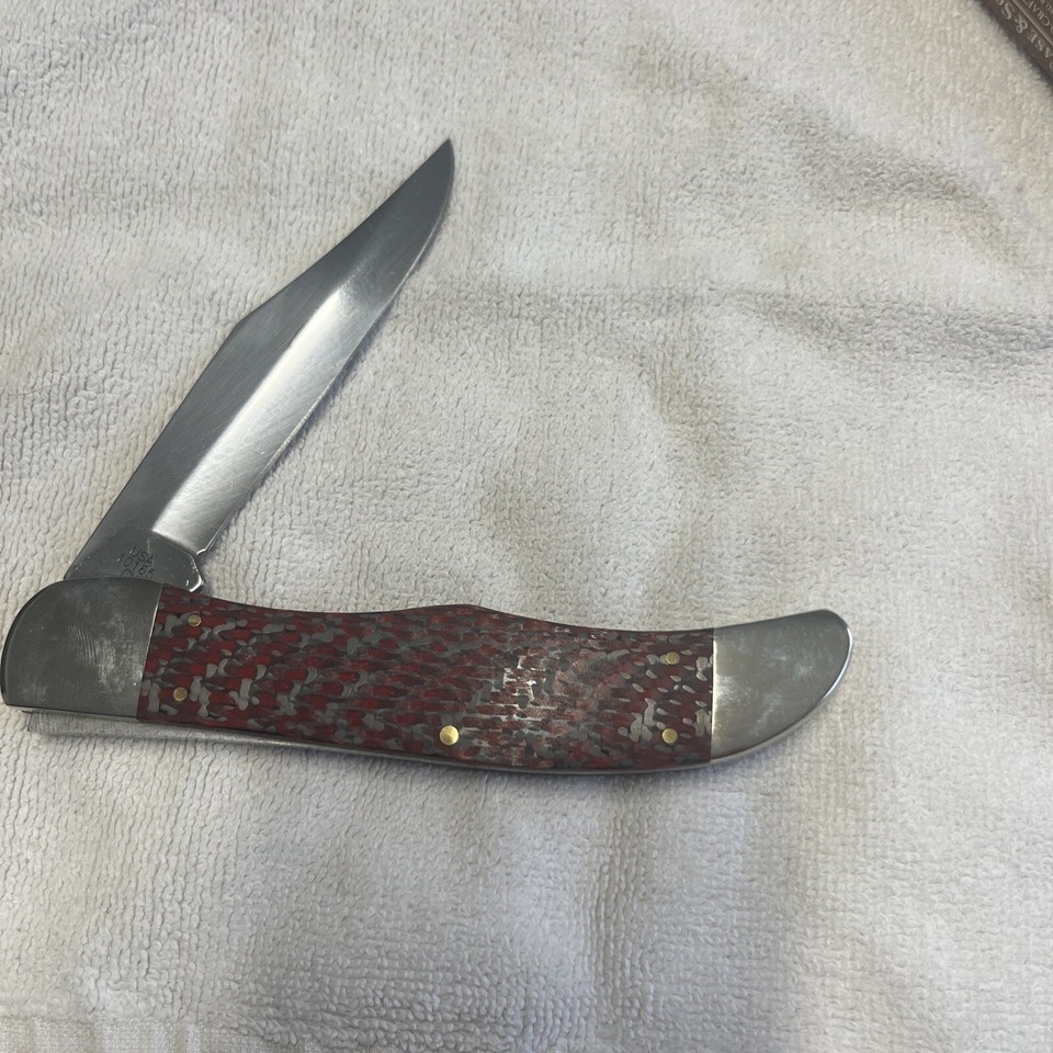 Case Knife Red And Black Carbon Large Hunting No 25926 eBay