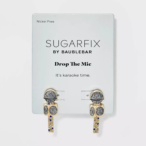 SUGARFIX by BAUBLEBAR ‘Drop The Mic’ Statement Earrings - NEW - 第 1/2 張圖片