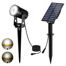 Solar Spot Lights Outdoor Garden 1-in-1 LED 6000K White For Pathway Patio