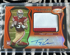 2021 Certified Freshman Fabric Mirror Orange #203 Trey Lance JSY AU/75