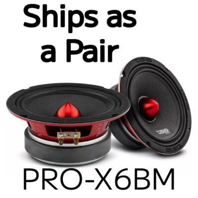 2 x DS18 PRO-X6BM 6.5'' Car Speakers with Bullet 500W 8-Ohm Mid-Range (Pair)