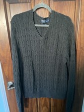 Polo By Ralph Lauren Cable Knit Sweater Size L Dark Grey