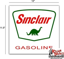 (SINC-11) 12"  WHITE SQUARE SINCLAIR GASOLINE DECALS GAS AND OIL DECAL