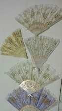 Lot of 6 fans 1 needs repair mixed colors Plastic base