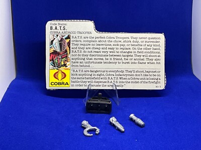 Vintage hasbro gijoe arah B.A.T.S. FILECARD/Backpack/3 Accessories **NO FIGURE**