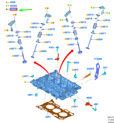 FORD KUGA MK3 Valve Rocker Arm Assy 2516095 H6BG-6G093-BC NEW  