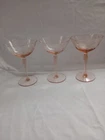 Lancaster Pink Jubilee 5.75" Paneled Depression Wine Glass Stemware - Set Of 3