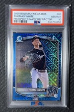 2025 Bowman Mega Box Thomas White 1st Navy Refractor /175 #BCP-69 Psa 10