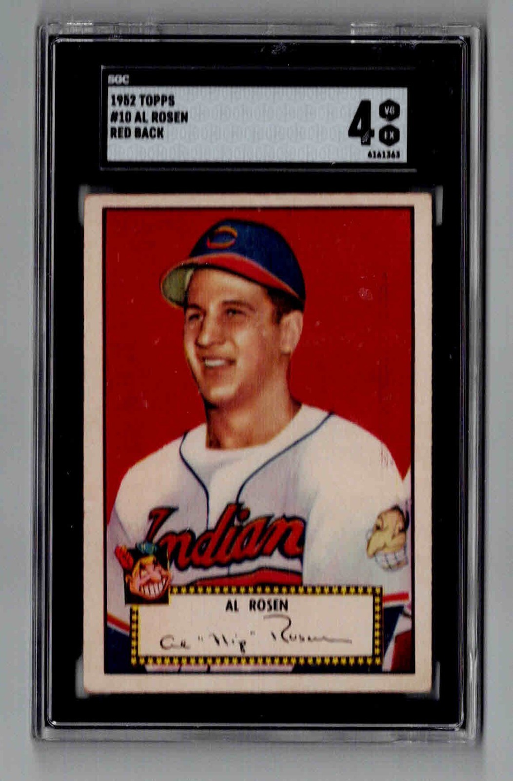 1952 Topps #10 Al Rosen Cleveland Indians Red Back SGC 4 VG-EX