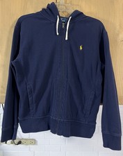 Vintage Polo Ralph Lauren Zip Up Hoodie Size Lg Blue