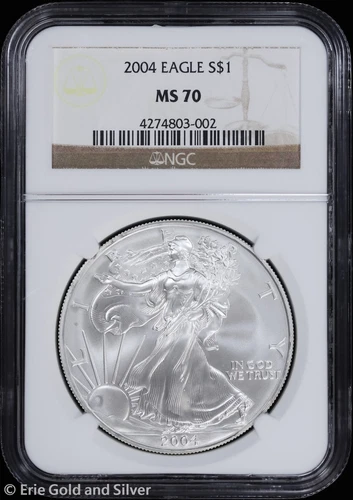 2004 $1 American Silver Eagle NGC MS 70 | Uncirculated UNC BU