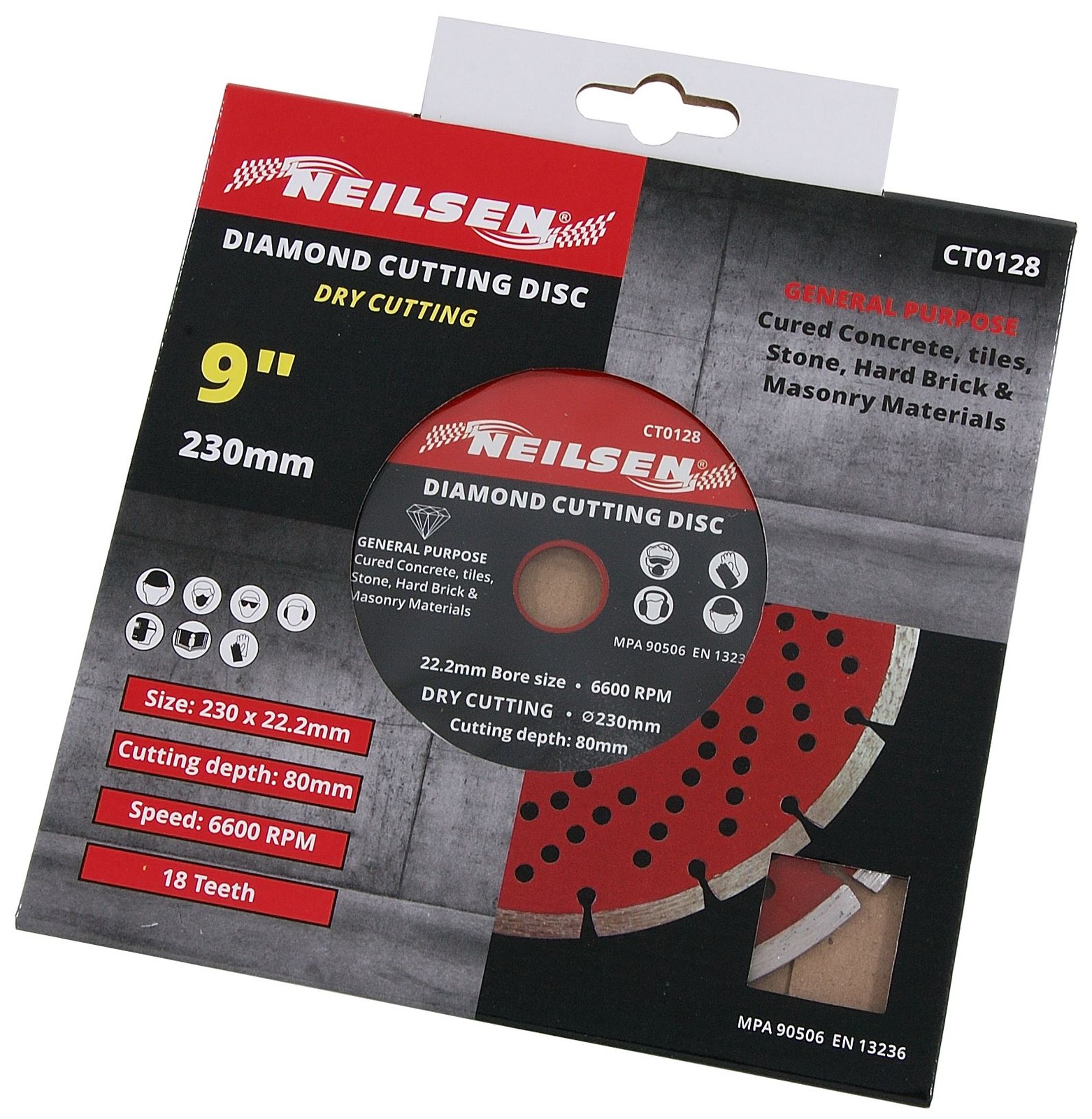 9" 230Mm Diamond Cutting Disc Blade Silent Cut 22.2Mm Centre (Neilsen Ct0128) - Image 2