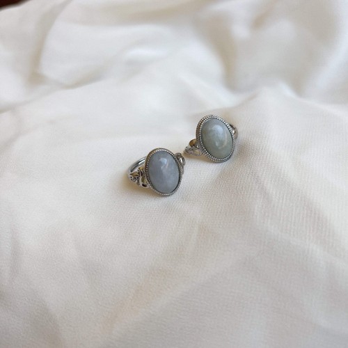 Boho Style Large Size Natural Stone Ring (Oval Jadeite) - Bild 3 von 10