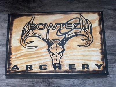 BOWTECH ARCHERY American Flag Rustic Wooden 24'' X 16'' CNC Machined!