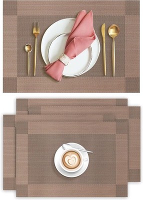 Placemats Set of 4 Heat Resistant Place Mats Washable Durable PVC Table Mats