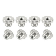 Knurled Thumb Nuts, 24Pcs M5 Carbon Steel Nut High Head Through Hole, Silver