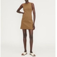 NWT Everlane The Dream Shift Mini Dress Brown Large Office Business