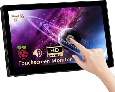 7'' Touch Screen 1024x600 2x HDMI VESA Mount USB-C raspi rpi xbox PS4/5