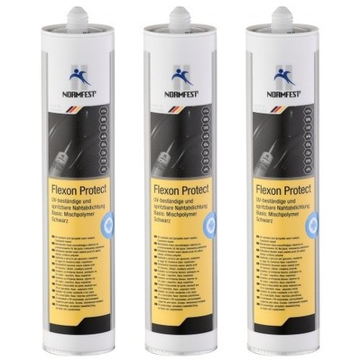 Normfest Flexon Protect UV-beständige spritzbare Nahtabdichtung schwarz 3x 310ml