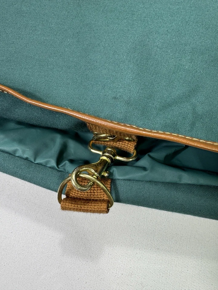 Ralph Lauren Polo Vintage Lona Bolso de Ropa Marrón Borde Cremallera Dorado Gancho Viaje Foto 4 de 4