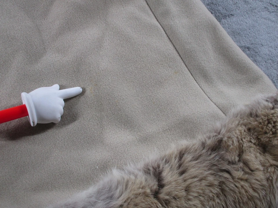 Casaco feminino vintage Joseph Horne Brynwood gola de pele bronzeada bainha sobretudo feito nos EUA - Imagem 4 de 4