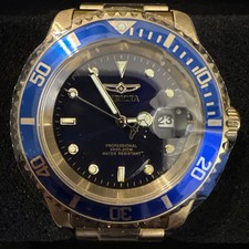 Invicta Men's Watch Pro Diver Quartz Blue Dial Yellow Gold Steel Bracelet 26974