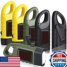 Mudder 6 Pcs Hand Crank Solar LED Flashlights Emergency Rechargeable Outdoor