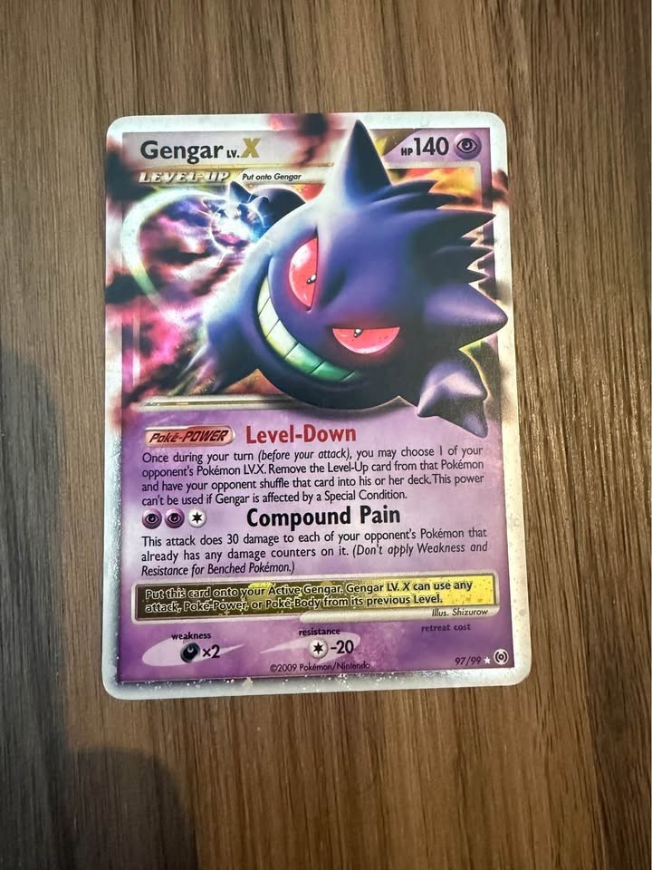 2009 Pokemon Platinum Arceus Gengar LV.X 97/99 - Rare Vintage Holo LP
