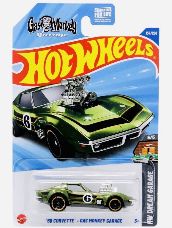 🔥2025 Hot Wheels HW DREAM GARAGE 5/5 '68 Corvette GAS MONKEY GARAGE 134/250