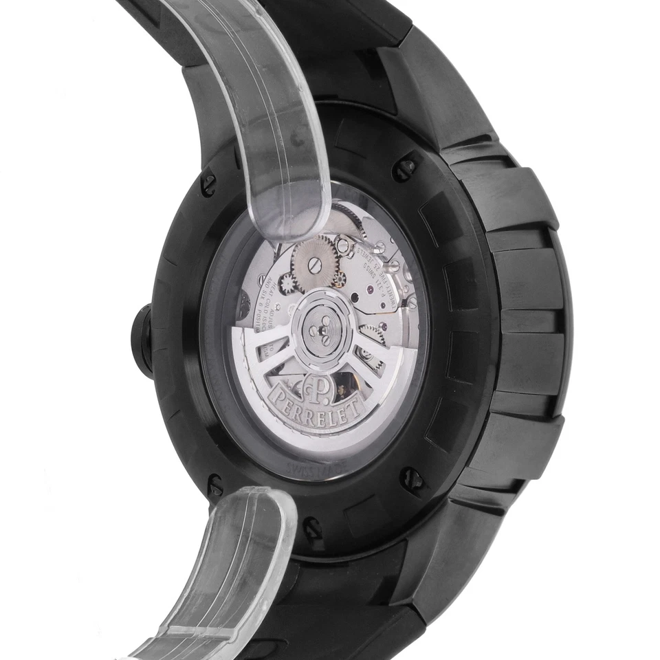Reloj automático para hombre Perrelet Turbine acero inoxidable esfera negra 48 mm A1051/11 Foto 4 de 4
