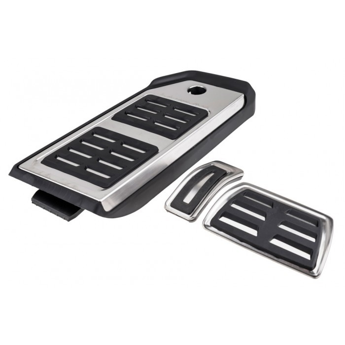 Kit de protection de pédales pour VW Touareg et Audi Q7 en acier inoxydable brossé noir