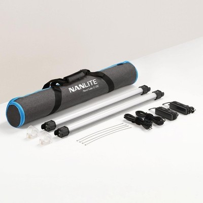 Nanlite PavoTube II 15C 2' LED Tube Lights with AC Chargers, Mounts, and Case