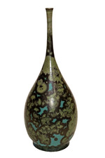 Dean Smith Porcelain Vase, Teal Crystalline Glazes