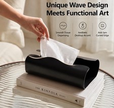 Black Stainless Steel Tissue Box Holder for Bathroom Kitchen Modern Tabletop Use
