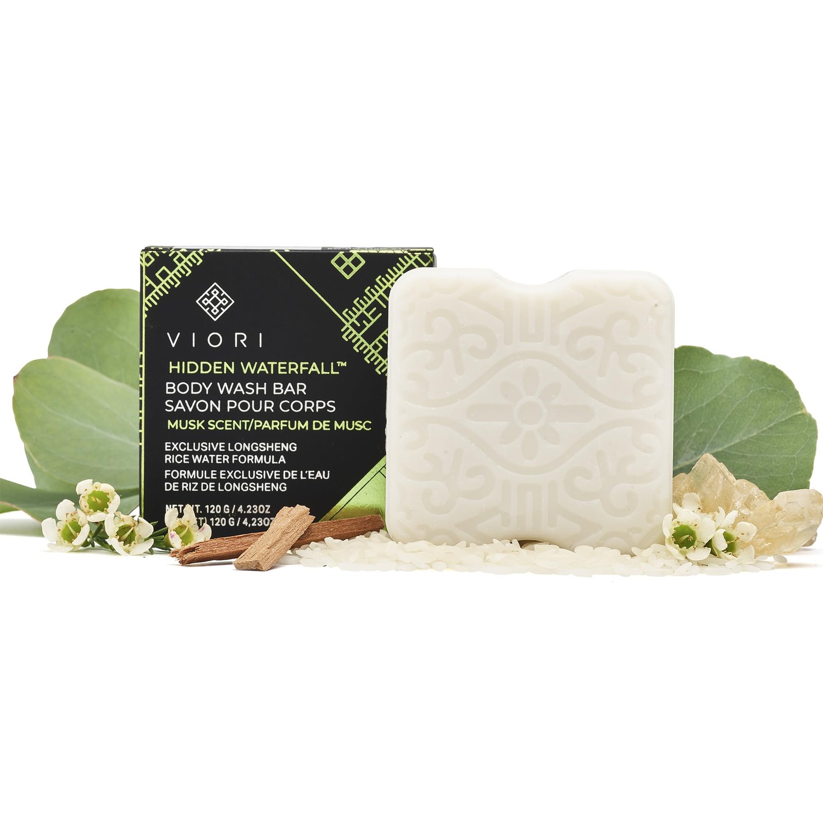 Viori Sweet Musk Organic Moisturizing Body Wash Bar Soap  