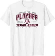 Texas A&M Aggies College Football Playoff CFP 2025-26 White T-Shirt